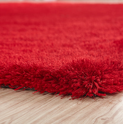 Chubby Shaggy Hand Tufted Area Rug Size 8' x 11' - Red