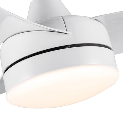 42 In Intergrated LED Ceiling Fan Lighting with White ABS Blade