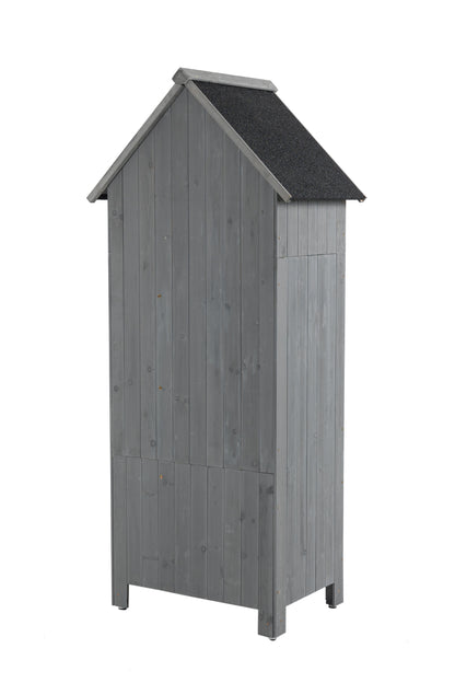 30.3"L X 21.3"W X 70.5"H Outdoor Storage Tool Shed Wooden Garden Shed  Gray