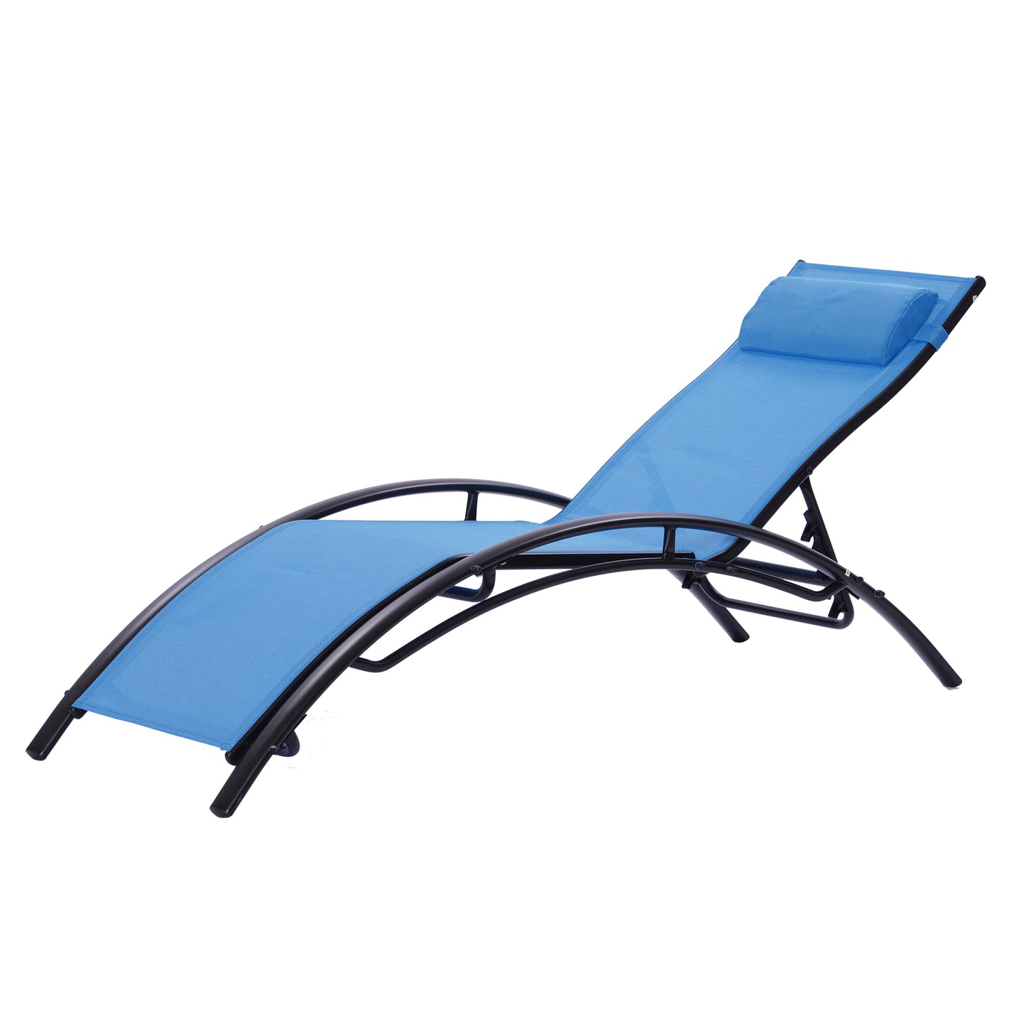 2PCS Set Chaise Lounges Outdoor Lounge Chair Lounger Recliner Chair For Patio Lawn Beach Pool Side Sunbathing