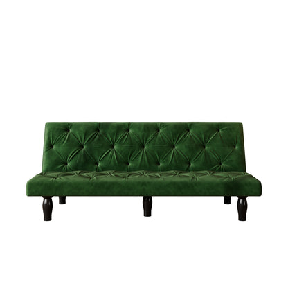 Sleeper Sofa converts into sofa bed 66" green velvet sofa bed suitable for family living room, apartment, bedroom