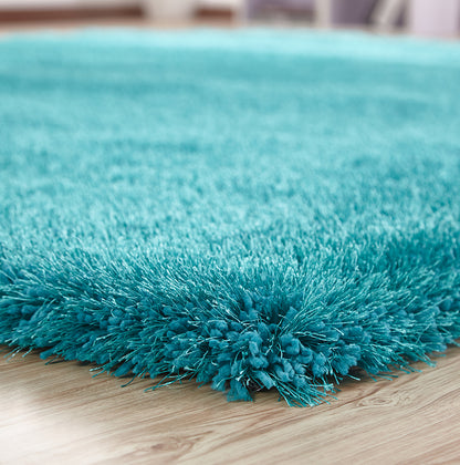 Chubby Shaggy Hand Tufted Area Rug Size 8' x 11' - Teal