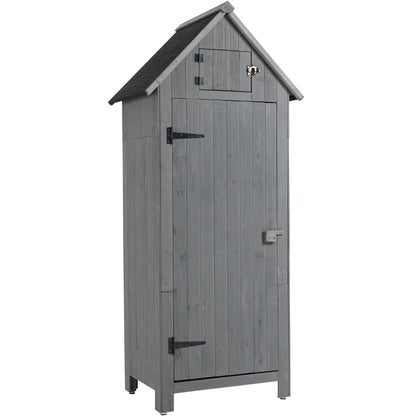 30.3"L X 21.3"W X 70.5"H Outdoor Storage Tool Shed Wooden Garden Shed  Gray