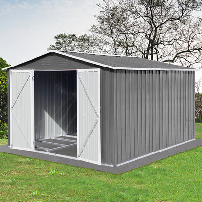 Metal garden sheds 10ftx8ft outdoor storage sheds Grey