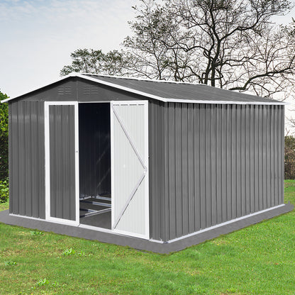 Metal garden sheds 10ftx8ft outdoor storage sheds Grey