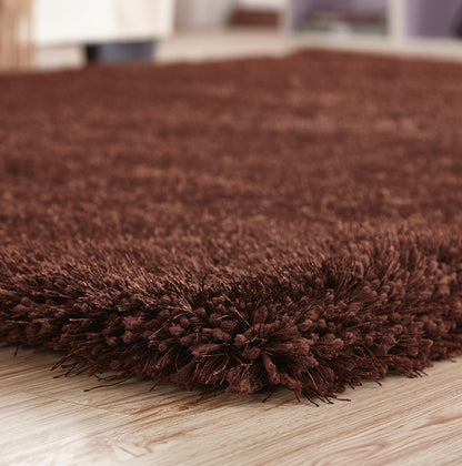 Chubby Shaggy Hand Tufted Area Rug Size 8' x 11' - Brown