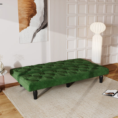 Sleeper Sofa converts into sofa bed 66" green velvet sofa bed suitable for family living room, apartment, bedroom