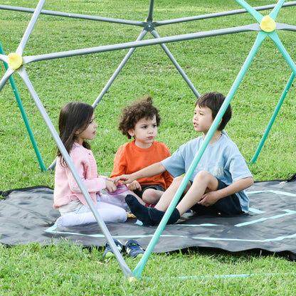 13ft Geometric Dome Climber Play Center, Kids Climbing Dome Tower with Hammock, Rust & UV Resistant Steel Supporting 1000 LBS