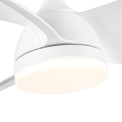 28 In Intergrated LED Ceiling Fan Lighting with White ABS Blade