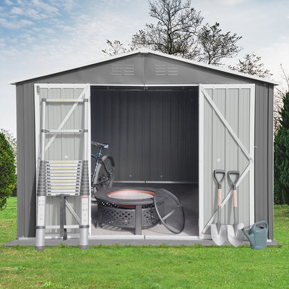 Metal garden sheds 10ftx8ft outdoor storage sheds Grey