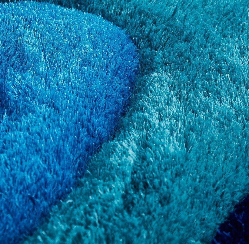 3D Shaggy Hand Tufted Area Rug-Blue