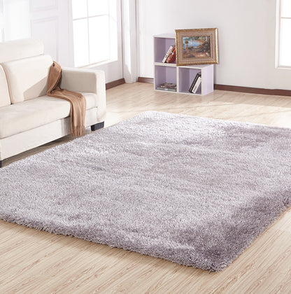 Chubby Shaggy Hand Tufted Area Rug Size 8' x11" - Silver