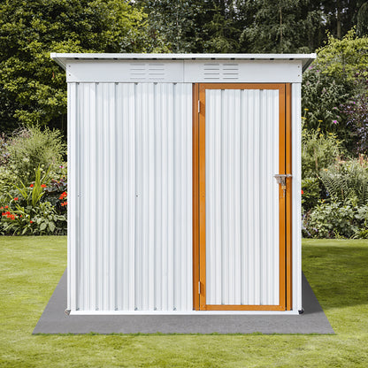 Outdoor storage sheds - 5ftx3ft Metal Shed, Anti-Corrosion Storage House with Single Lockable Door, Tool Storage - White