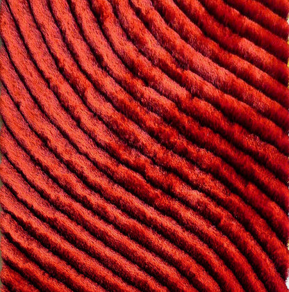 3D Shaggy Hand Tufted Area Rug-Red