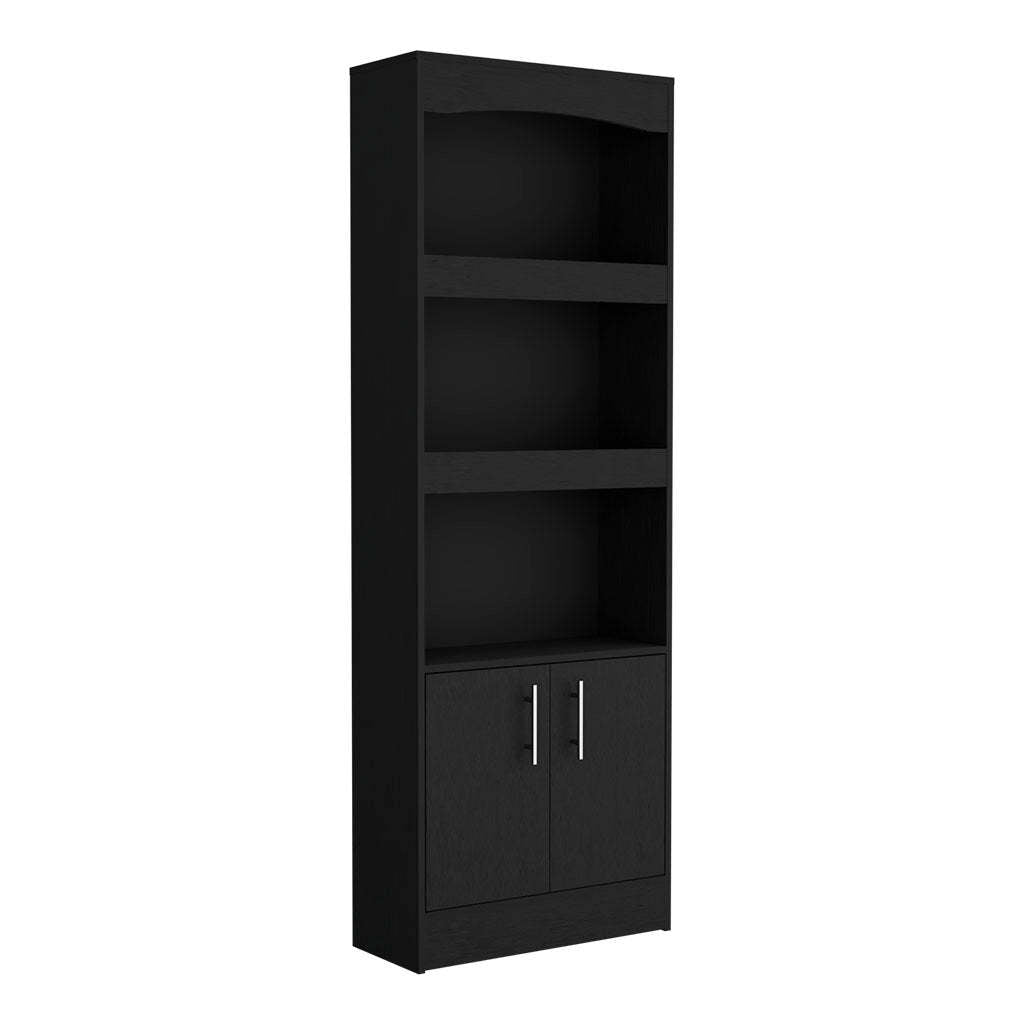 2 Piece Office Set, Dozza Bookcase + Aramis Desk, Black