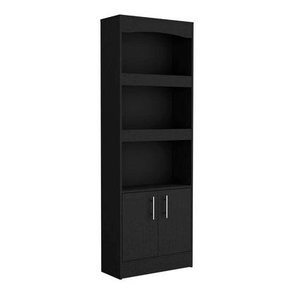 2 Piece Office Set, Dozza Bookcase + Aramis Desk, Black