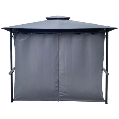 Outdoor Patio Garden Gazebo Tent, 10x10 Ft. Outdoor Water Resistant Shading, Gazebo Canopy With Curtain-Gray