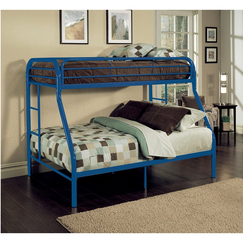 Acme Furniture Bunk Beds Blue Tritan Twin/Full Bunk Bed-Metal Bunk Bed