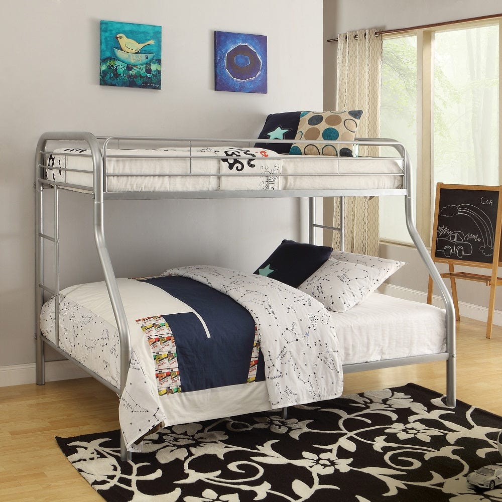 Acme Furniture Bunk Beds White Tritan Twin/Full Bunk Bed-Metal Bunk Bed