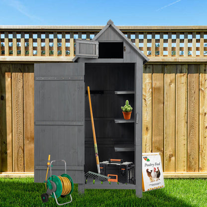 30.3"L X 21.3"W X 70.5"H Outdoor Storage Tool Shed Wooden Garden Shed  Gray