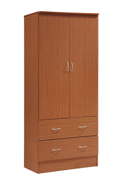 AliExpress Armoires 2/3 Door Bedroom Armoire, Wood Wardrobe with Two Drawers Storage and Hanging Rod-Home, Office