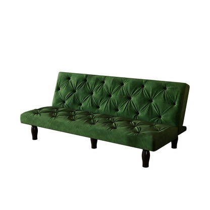 Sleeper Sofa converts into sofa bed 66" green velvet sofa bed suitable for family living room, apartment, bedroom