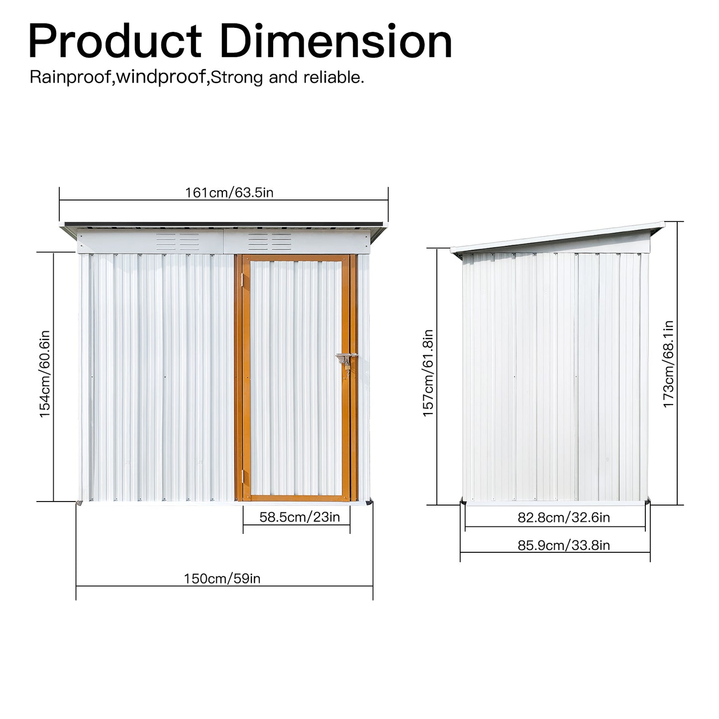 Outdoor storage sheds - 5ftx3ft Metal Shed, Anti-Corrosion Storage House with Single Lockable Door, Tool Storage - White