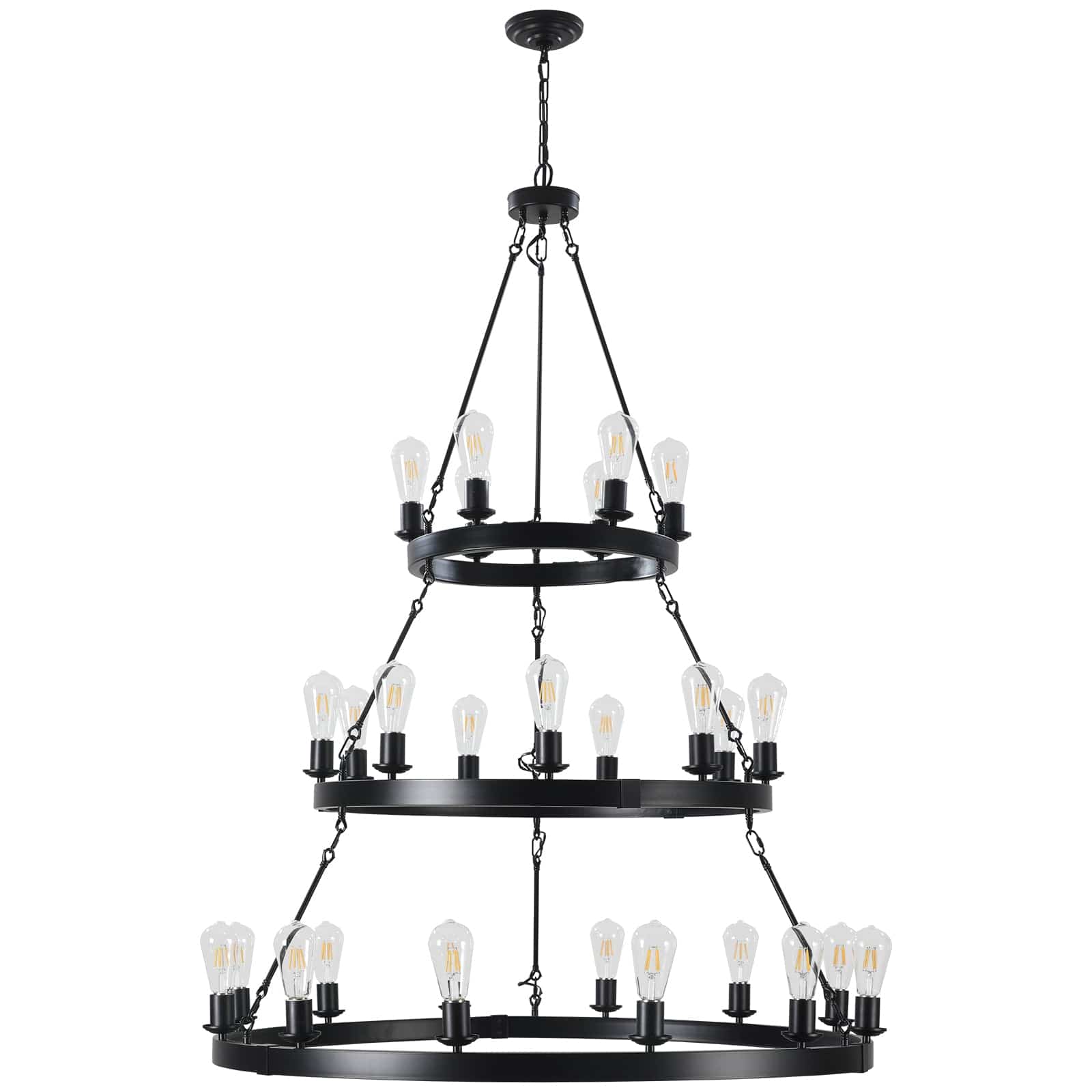 Comfort Living Spaces 27 Light Metal Ring Chandelier