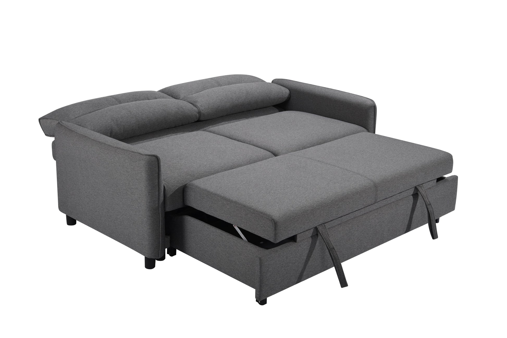 Comfort Living Spaces 3 in 1 Convertible Sleeper Sofa Bed, Modern Fabric Loveseat Futon Sofa Couch w/Pullout Bed, Small Love Seat Lounge Sofa w/Reclining Backrest, Furniture for Living Room, Grey