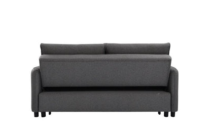 Comfort Living Spaces 3 in 1 Convertible Sleeper Sofa Bed, Modern Fabric Loveseat Futon Sofa Couch w/Pullout Bed, Small Love Seat Lounge Sofa w/Reclining Backrest, Furniture for Living Room, Grey