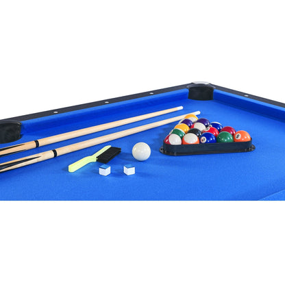 Comfort Living Spaces 6-ft Pool Table with Table Tennis Top - Black with Blue Felt