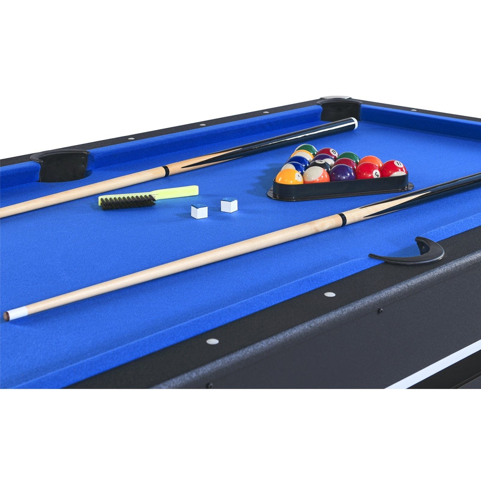 Comfort Living Spaces 6-ft Pool Table with Table Tennis Top - Black with Blue Felt