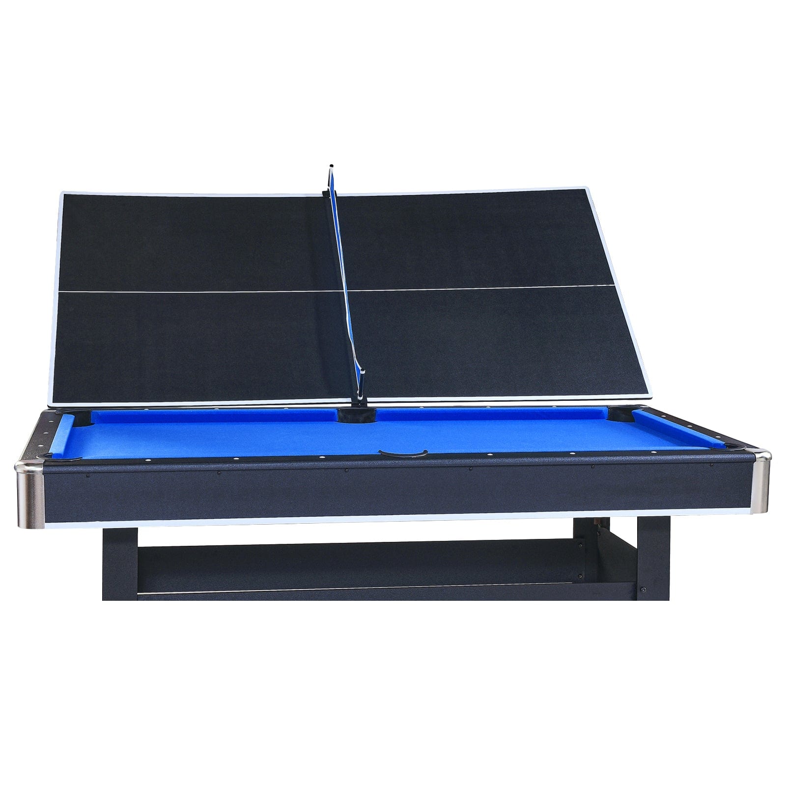 Comfort Living Spaces 6-ft Pool Table with Table Tennis Top - Black with Blue Felt