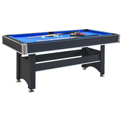 Comfort Living Spaces 6-ft Pool Table with Table Tennis Top - Black with Blue Felt