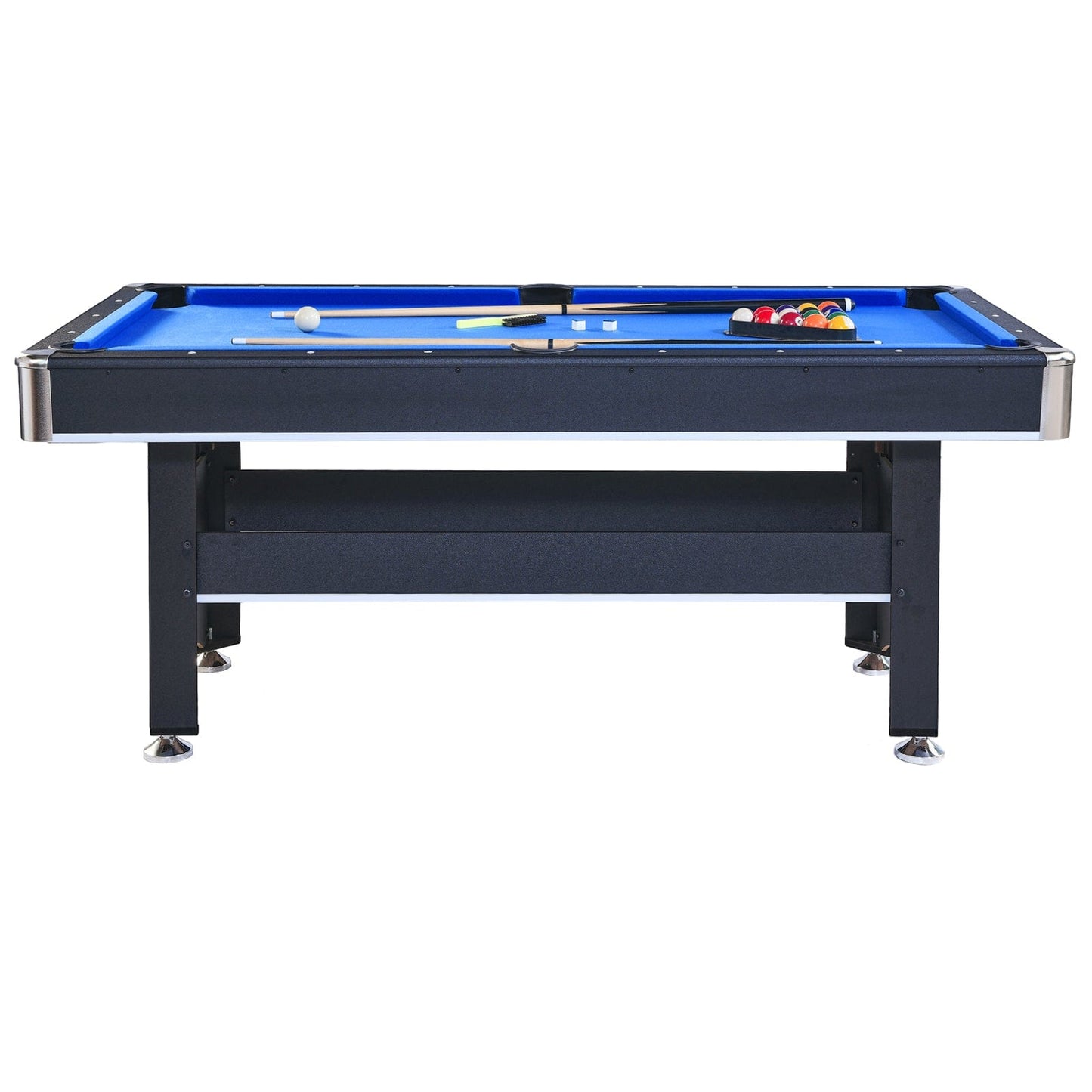 Comfort Living Spaces 6-ft Pool Table with Table Tennis Top - Black with Blue Felt