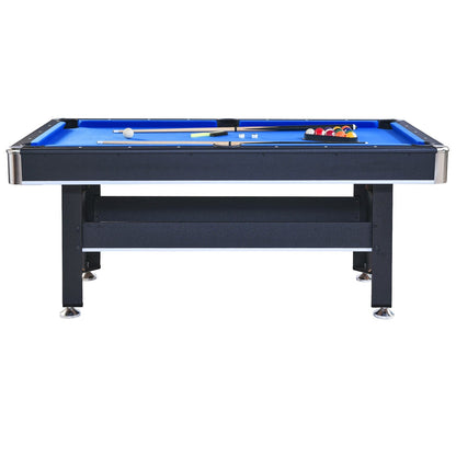 Comfort Living Spaces 6-ft Pool Table with Table Tennis Top - Black with Blue Felt