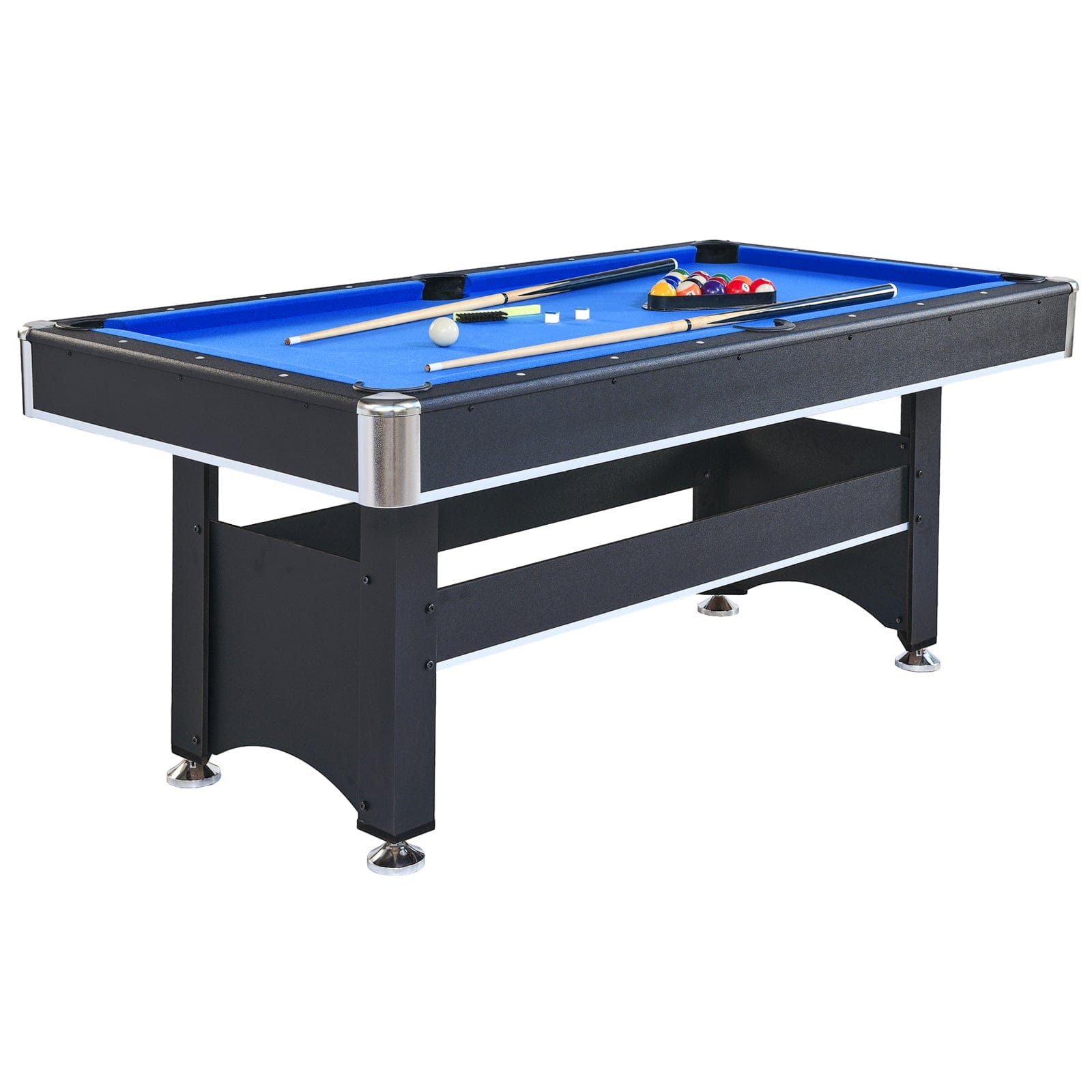 Comfort Living Spaces 6-ft Pool Table with Table Tennis Top - Black with Blue Felt