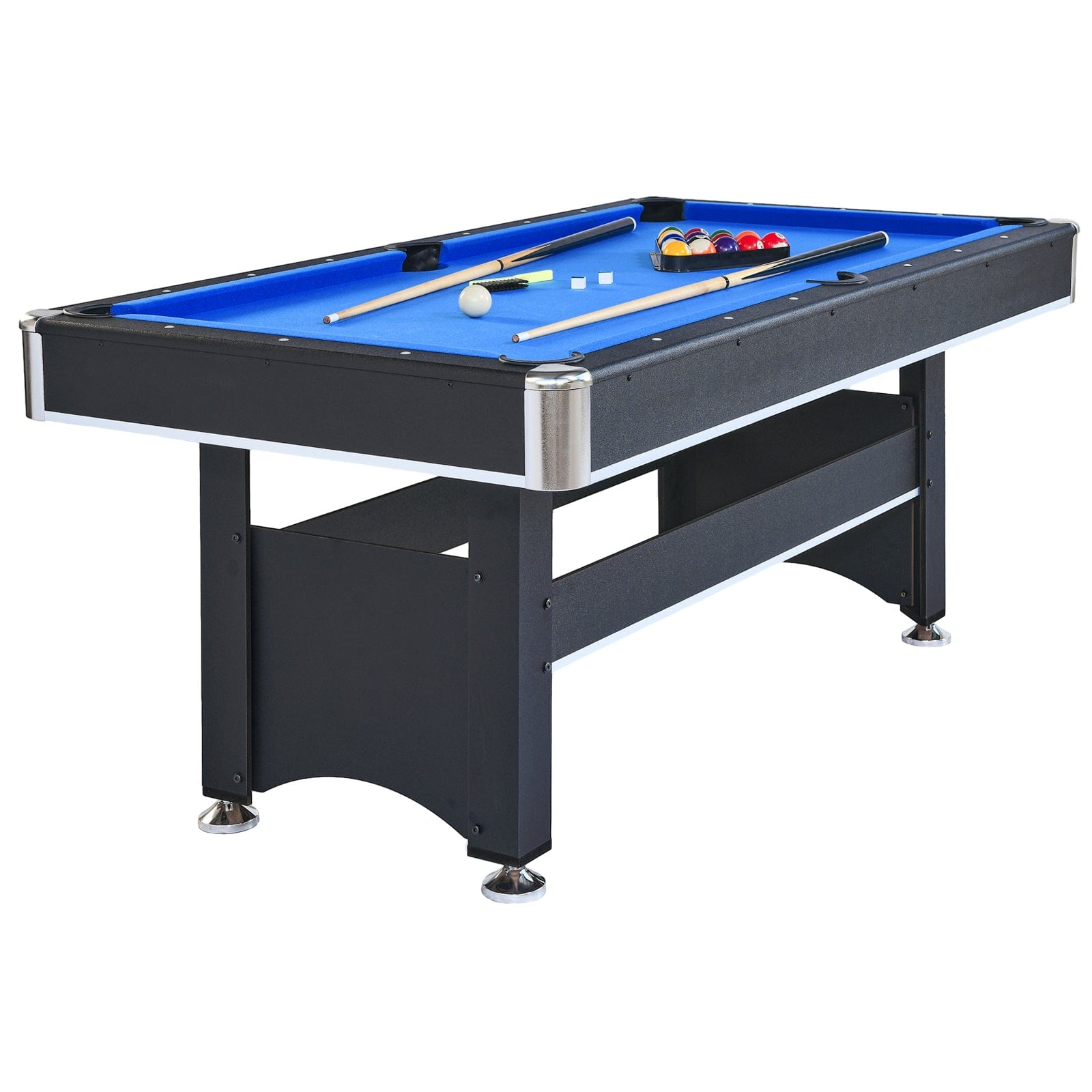 Comfort Living Spaces 6-ft Pool Table with Table Tennis Top - Black with Blue Felt