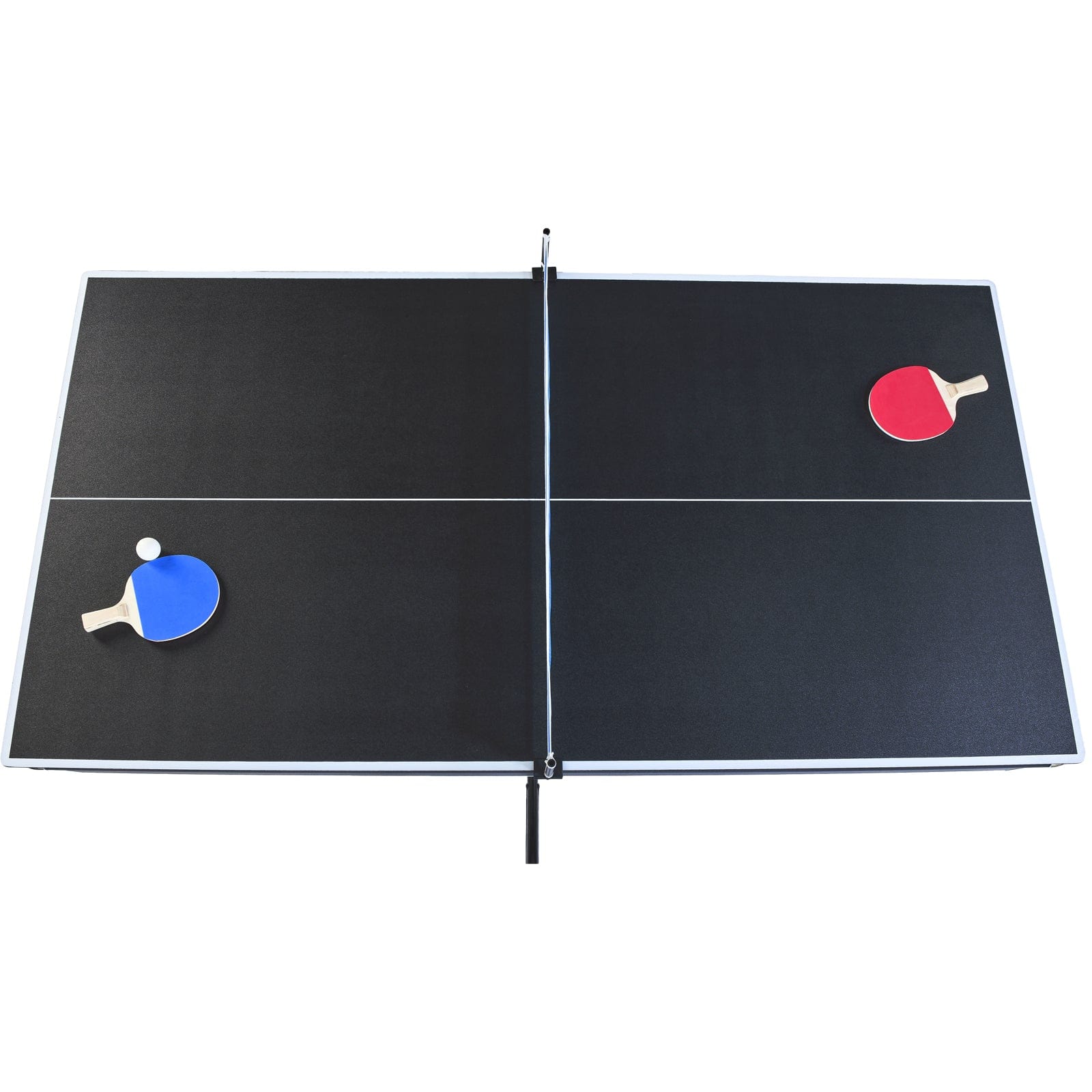 Comfort Living Spaces 6-ft Pool Table with Table Tennis Top - Black with Blue Felt