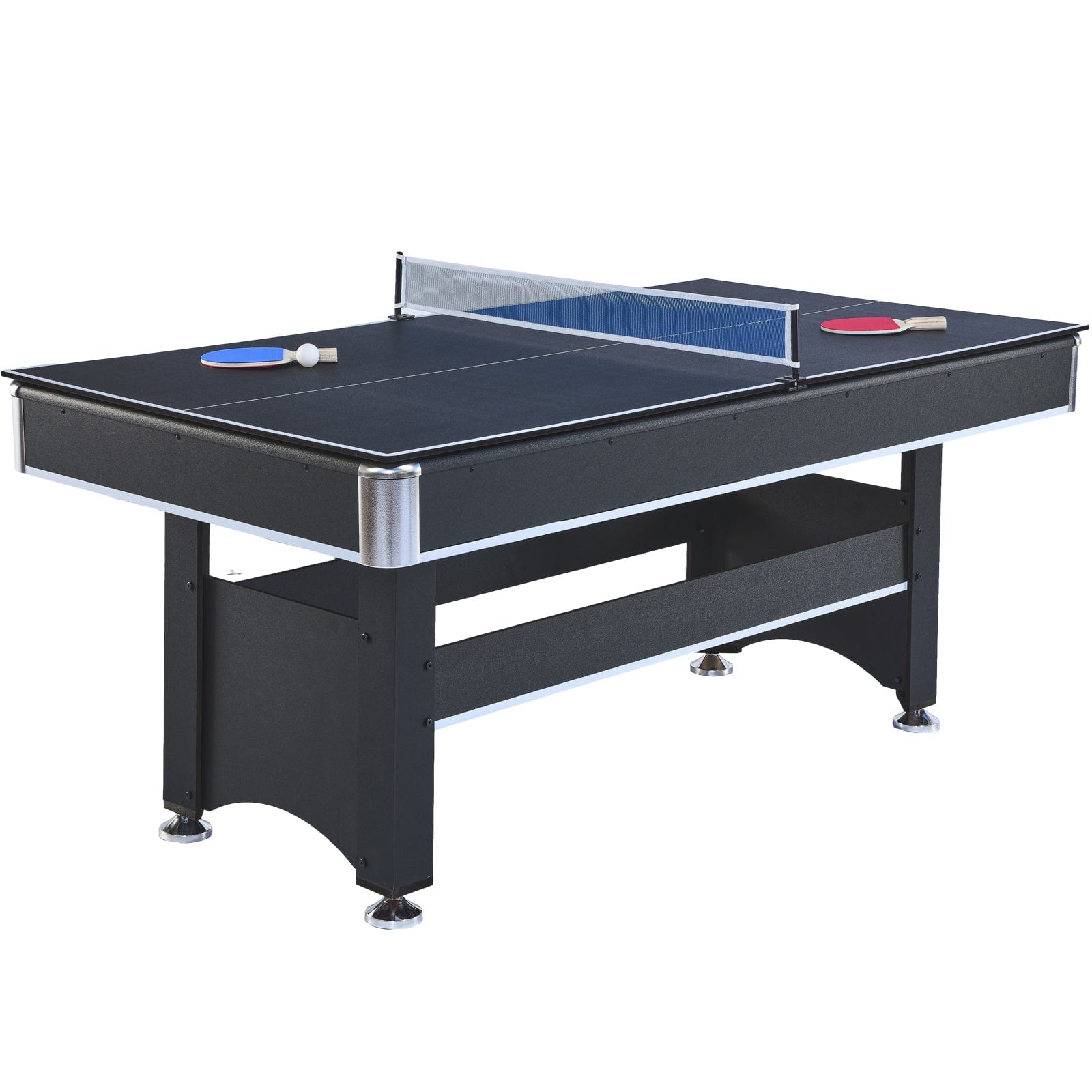 Comfort Living Spaces 6-ft Pool Table with Table Tennis Top - Black with Blue Felt