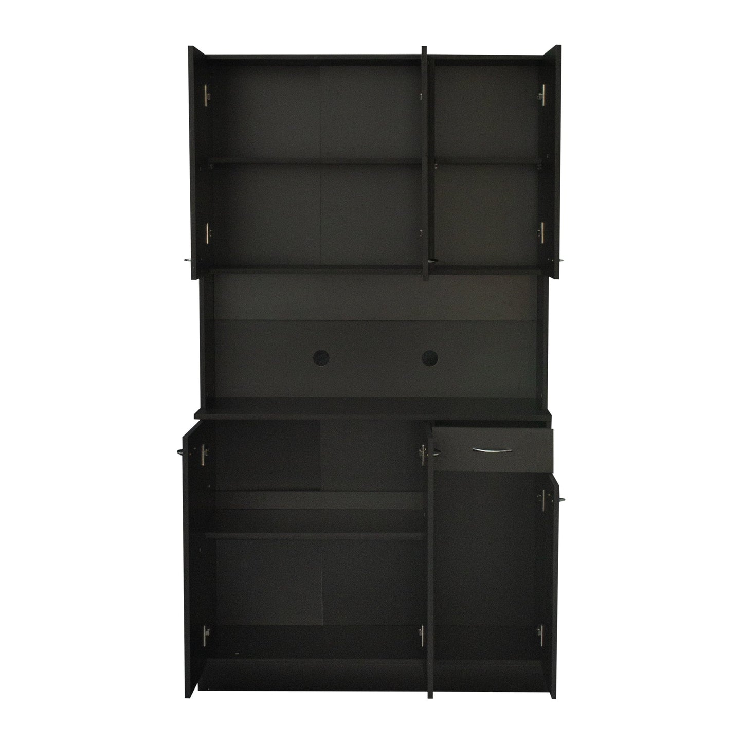 Comfort Living Spaces 70.87" Tall Wardrobe& Kitchen Cabinet, with 6-Doors, 1-Open Shelves and 1-Drawer for bedroom,Black