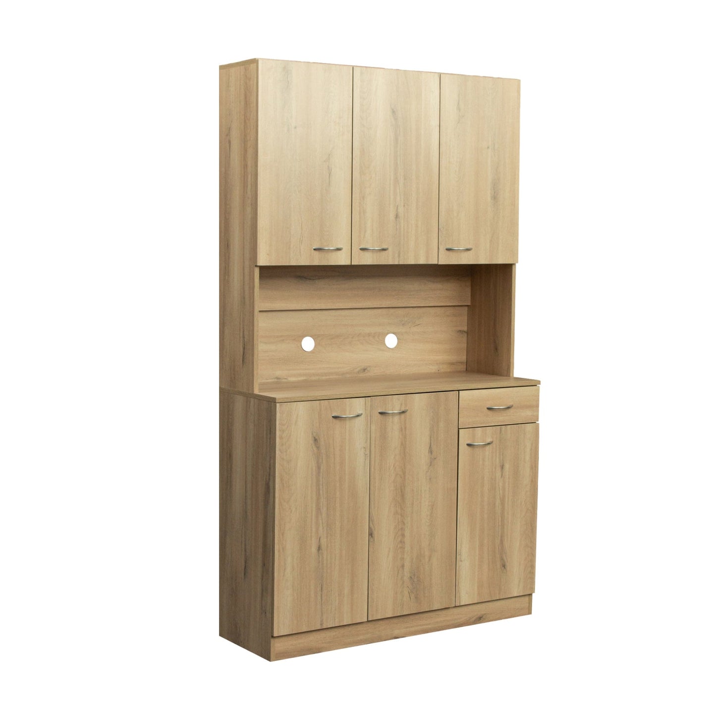 Comfort Living Spaces 70.87" Tall Wardrobe& Kitchen Cabinet, with 6-Doors, 1-Open Shelves and 1-Drawer for bedroom,Rustic Oak