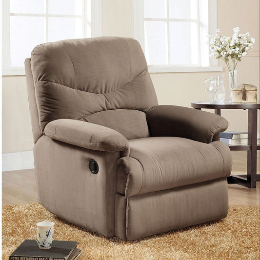 Comfort Living Spaces ACME Arcadia Recliner (Motion) in Light Brown Microfiber 00627