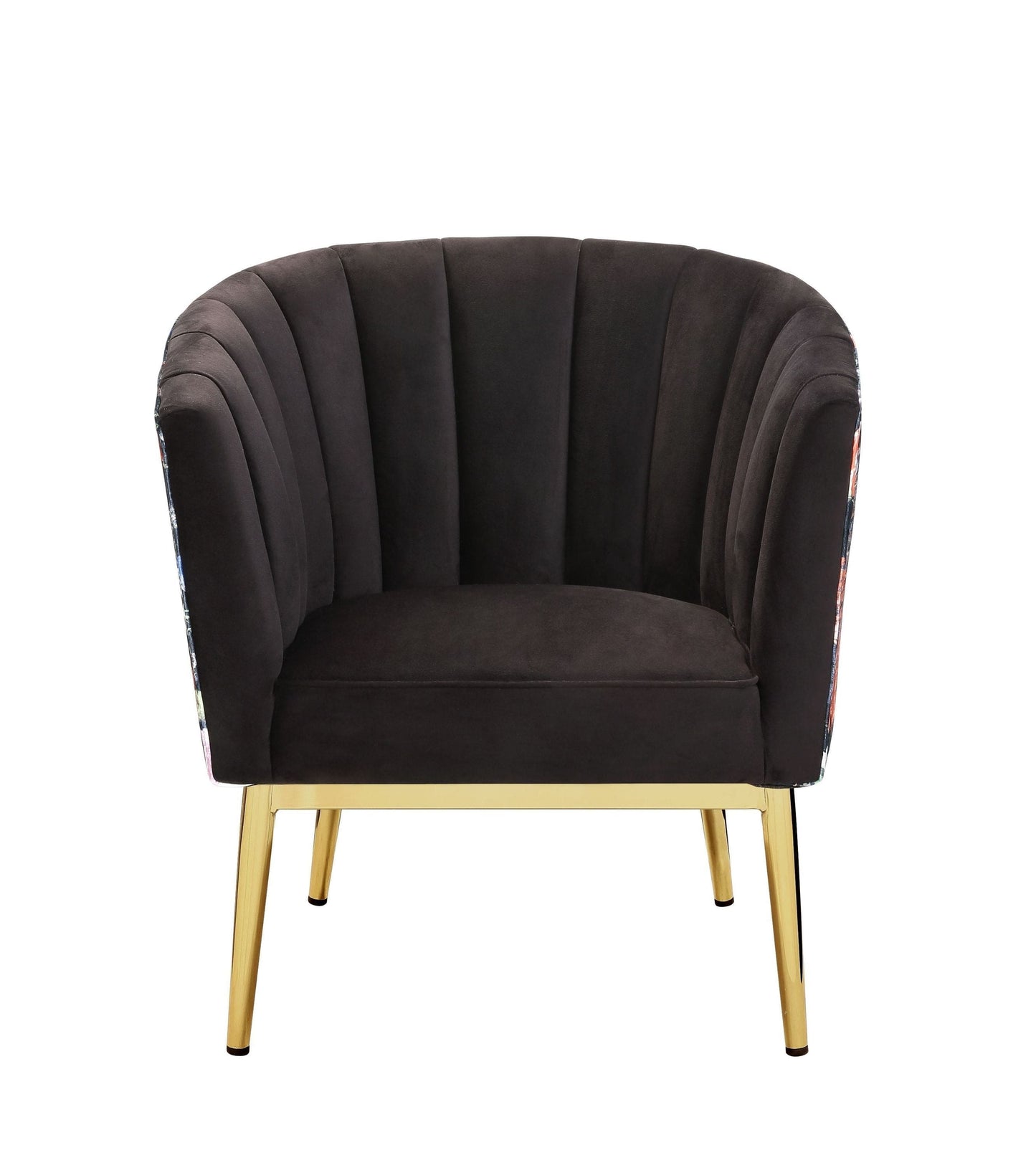 Comfort Living Spaces ACME Colla Accent Chair, Black Velvet & Gold 59817