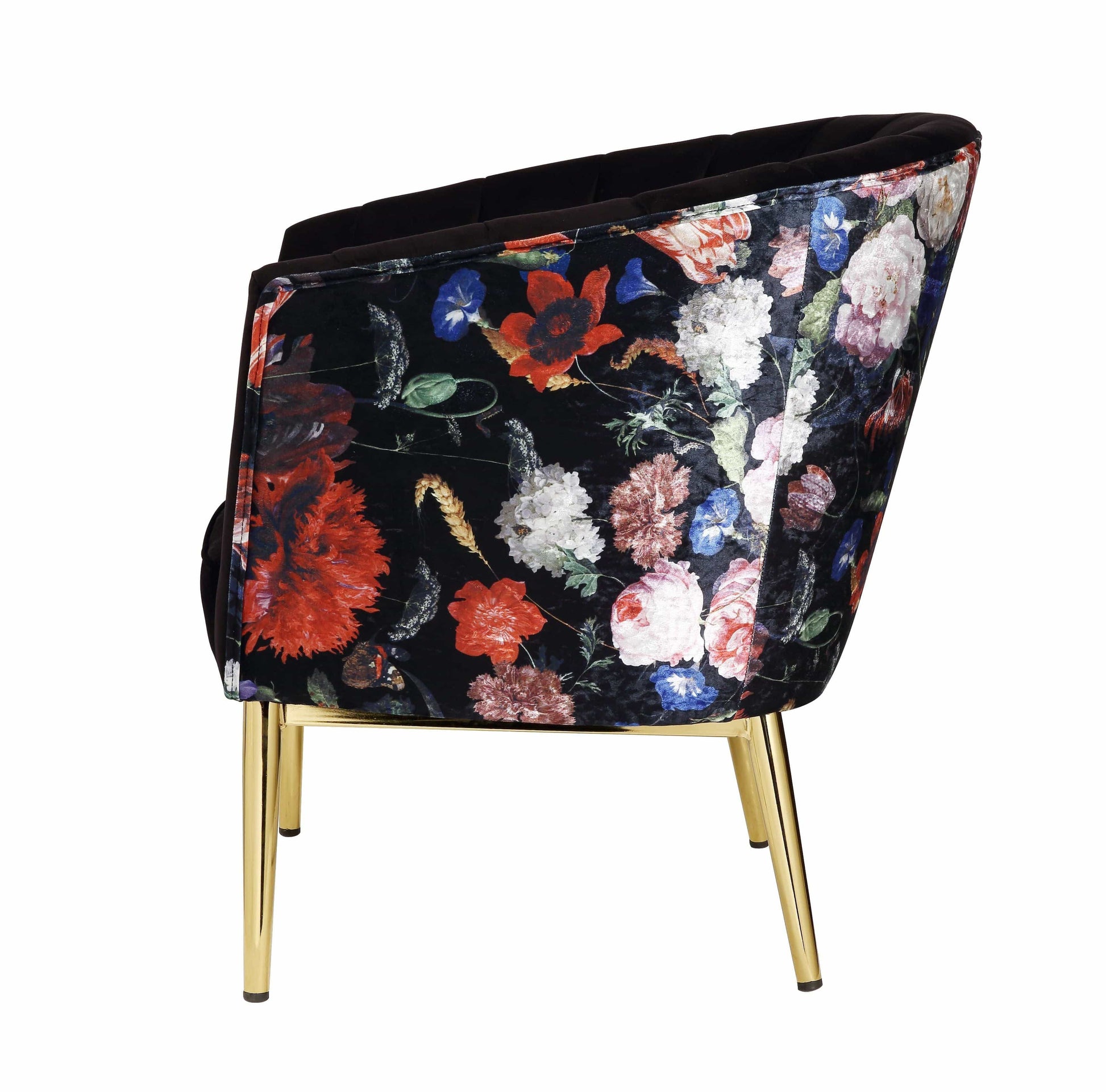 Comfort Living Spaces ACME Colla Accent Chair, Black Velvet & Gold 59817