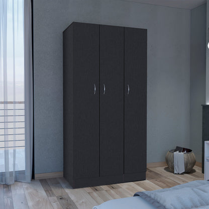 Comfort Living Spaces Armoires DEPOT E-SHOP Westbury Wardrobe Armoire with 3-Doors and 2-Inner Drawers, Black