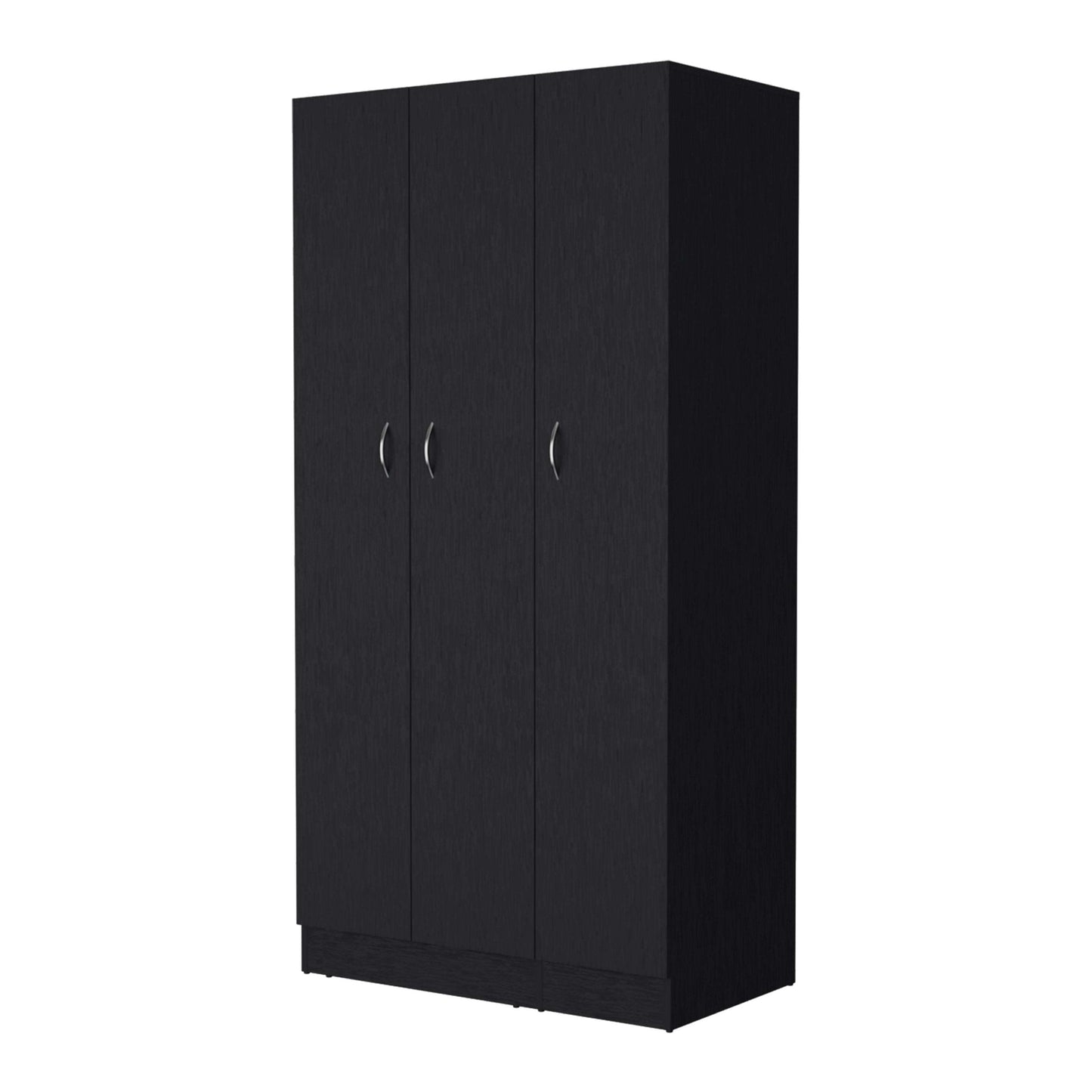 Comfort Living Spaces Augusta 3-Door Wardrobe with Hanging Rod Black