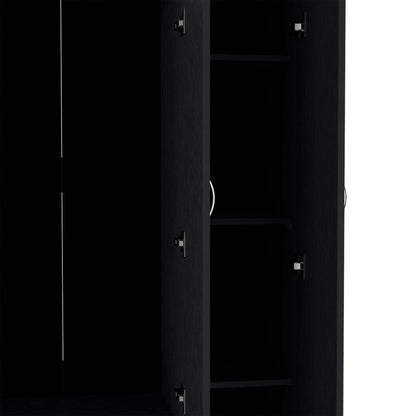 Comfort Living Spaces Augusta 3-Door Wardrobe with Hanging Rod Black