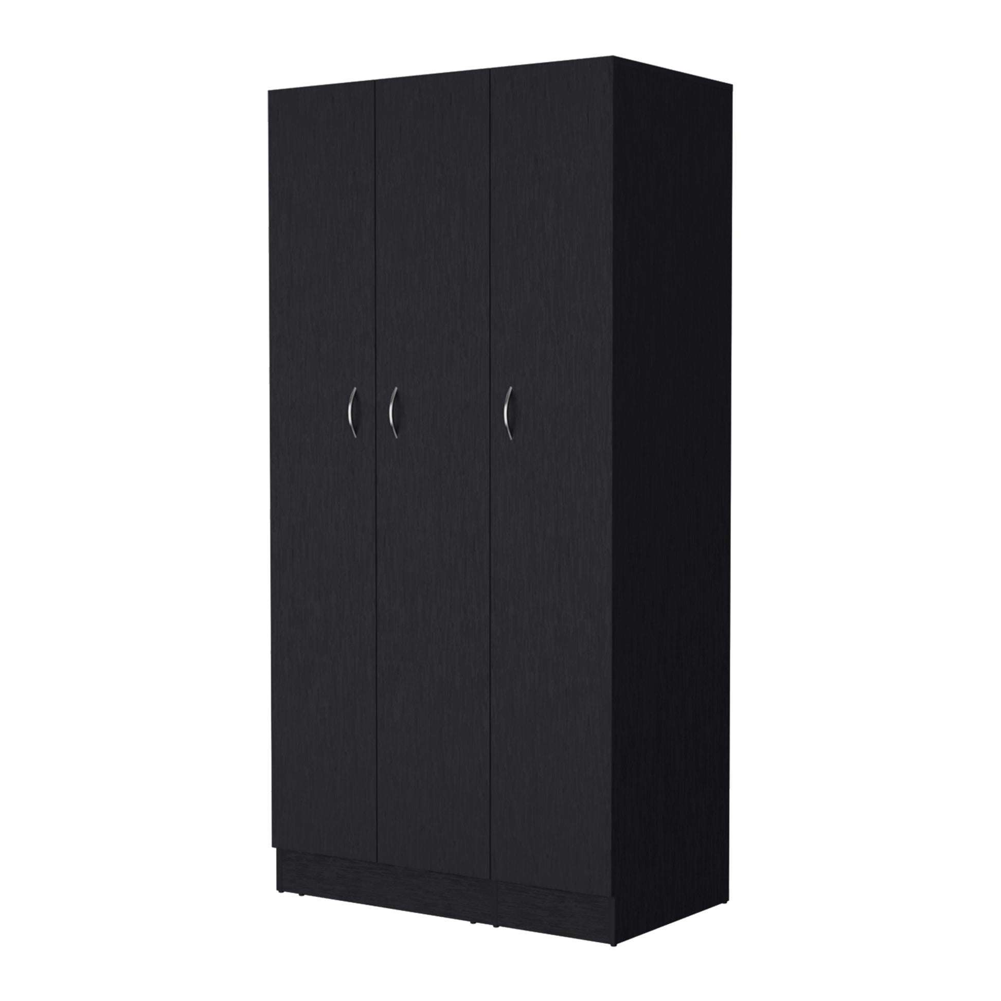 Comfort Living Spaces Augusta 3-Door Wardrobe with Hanging Rod-Black