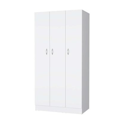 Comfort Living Spaces Augusta 3-Door Wardrobe with Hanging Rod White